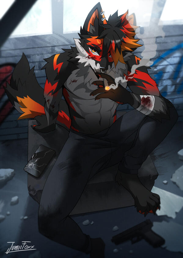 Lone fox by JumiiFoxx