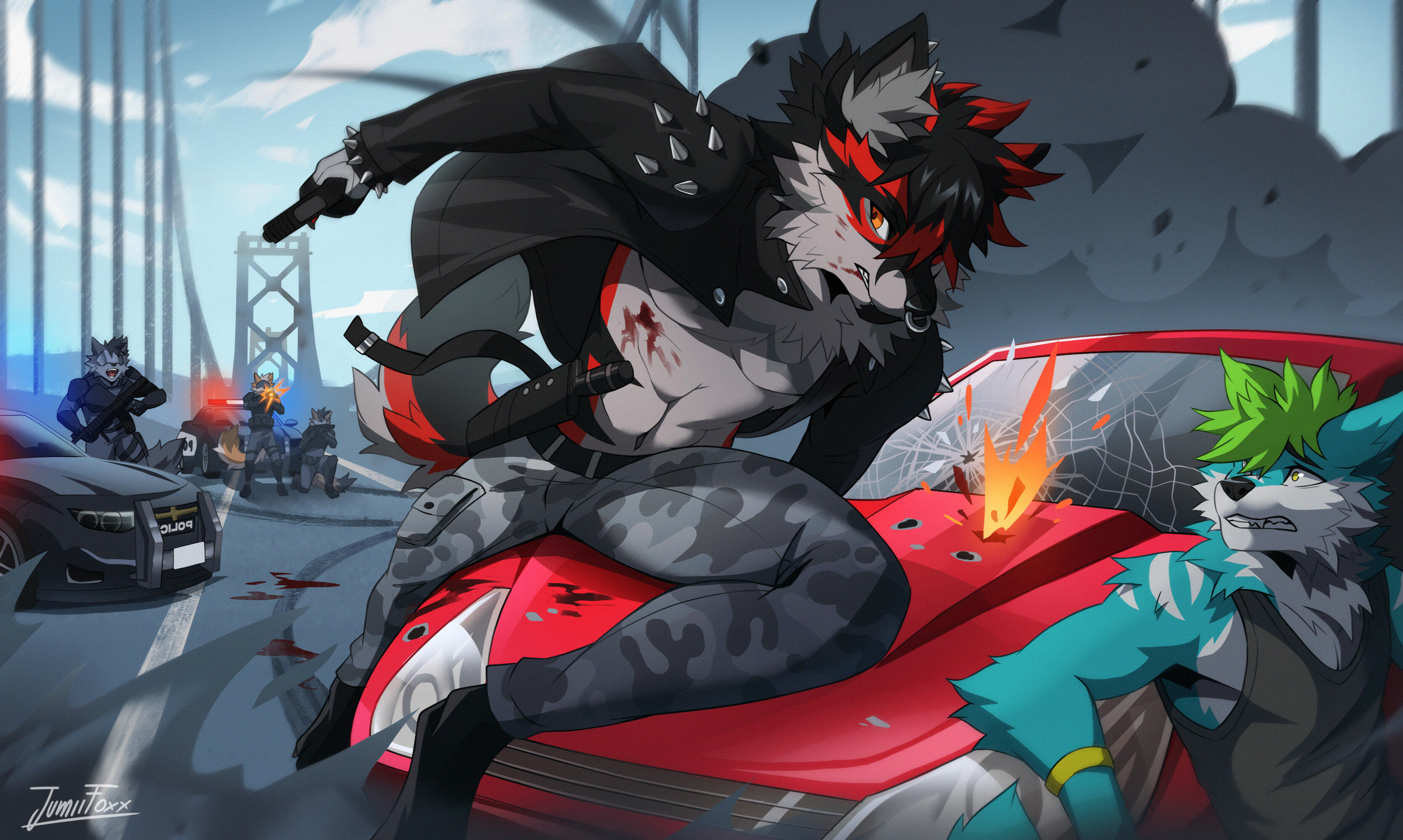 Running away from the cops! Again! (Action scene)